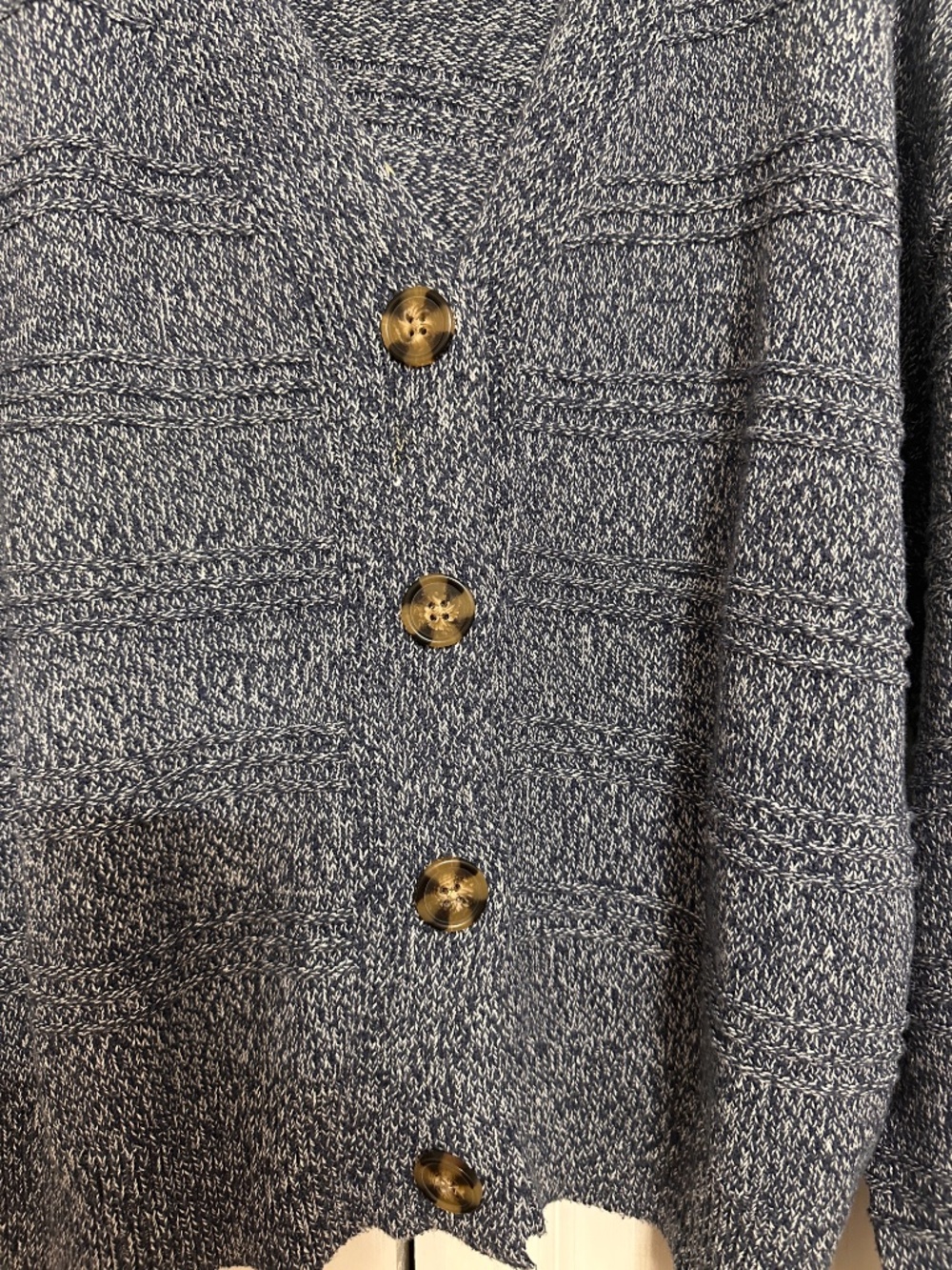 Cupcakes and Cashmere button front blue and white cardigan - Picture 2 of 6